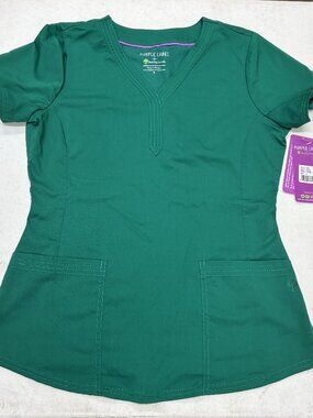 HH Purple Label Jane Y-Neck Scrub Top, Small, NWT